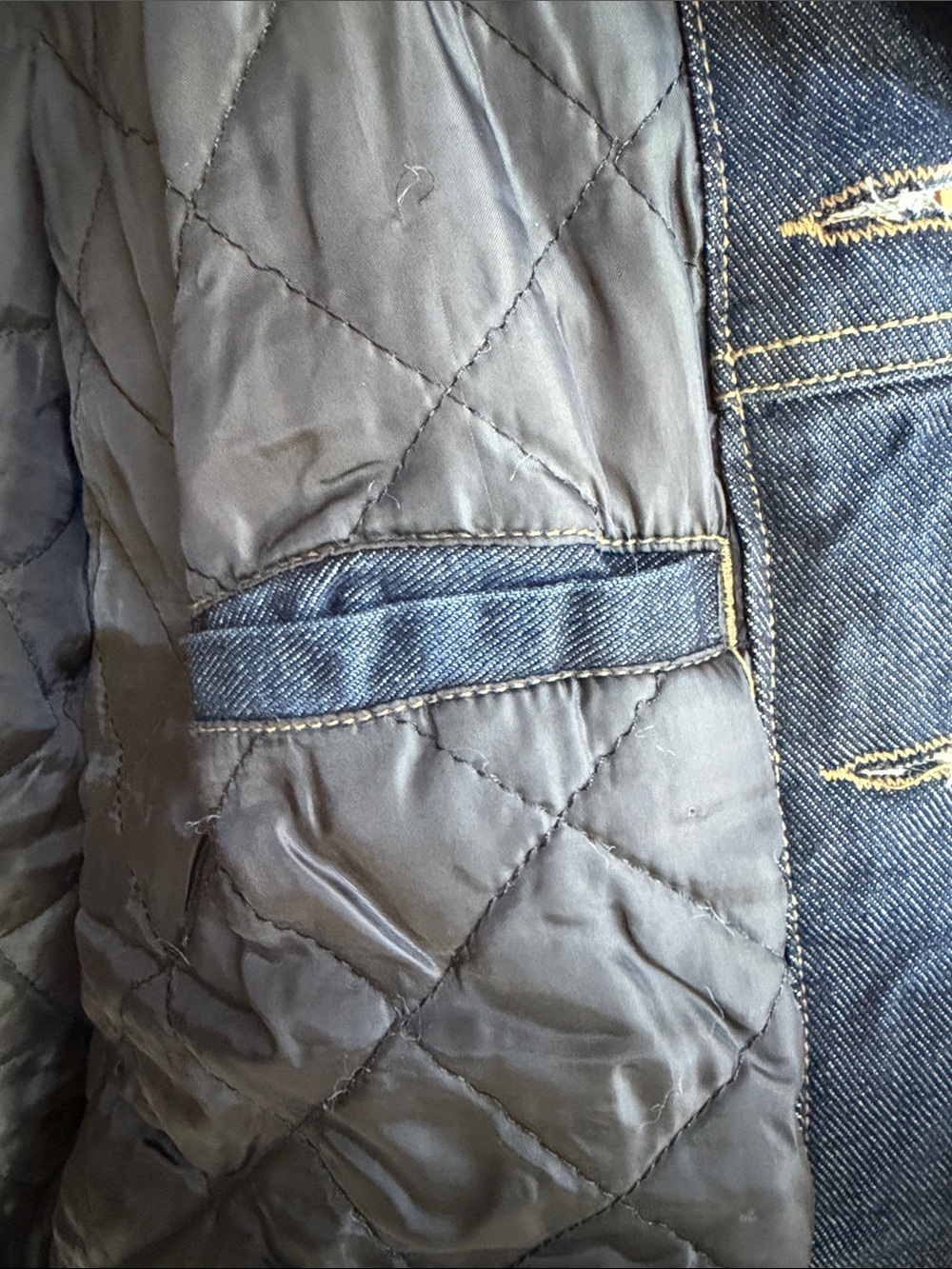 New Guide Gear Quilt Lined Blue Denim Jacket with Brown Corduroy Collar - 2XL - Picture 6 of 9